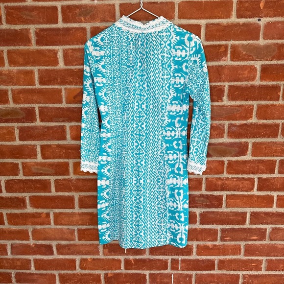 Oscar De La Renta blue cotton shift dress - Picture 4 of 4